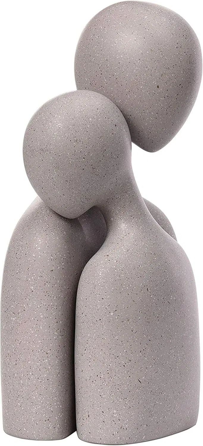 Grey Couple Figure Statue Home Decorations