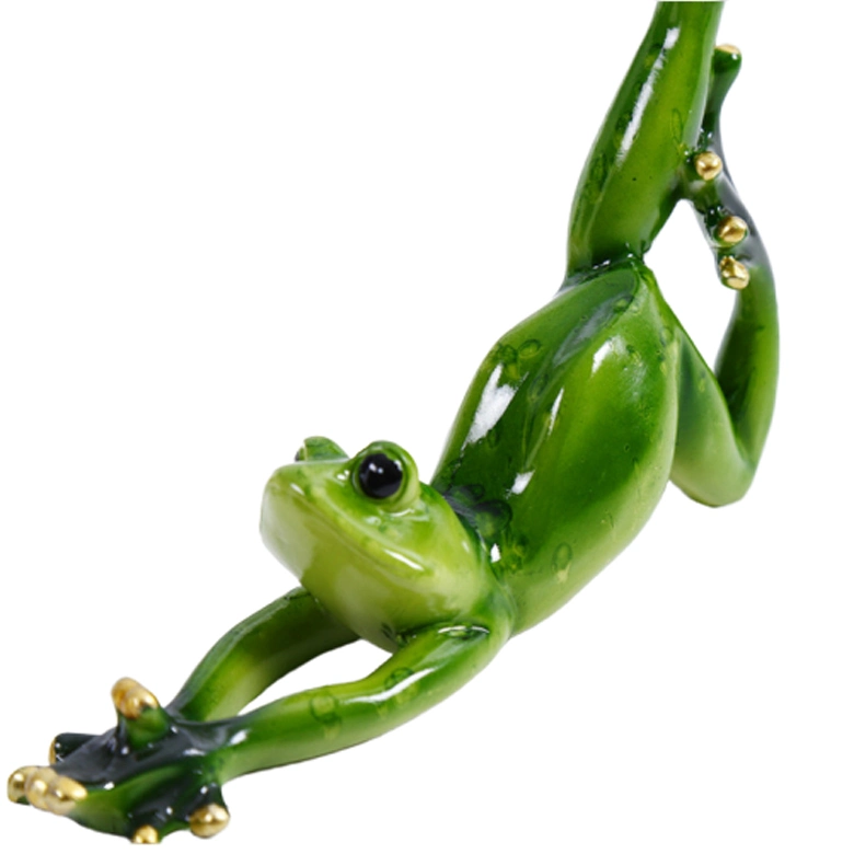 Hand Made Resin Yoga Frog Figurines Statue for Indoor Table Decor