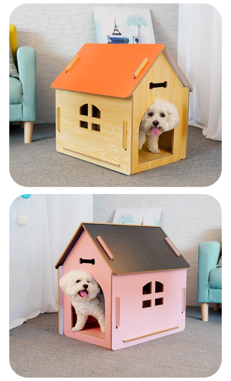 Dog House Outdoor Cat Nest Pet House Kennel Hot Sale Detachable Wooden Luxury Wood Fashion Animal Houses with Door