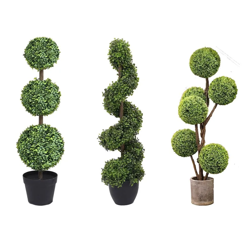 Artificial Grass Green Balls Boxwood Plant for Home Garden Decoration