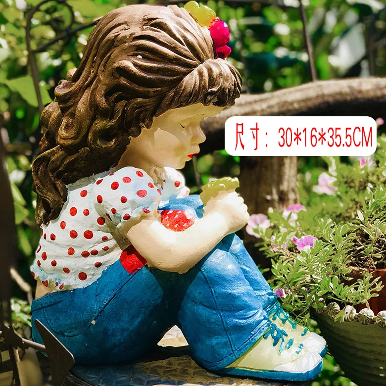 Hg26 Custom Hot Sell Resin Garden Poly Garden Decoration Boy and Girl Statues