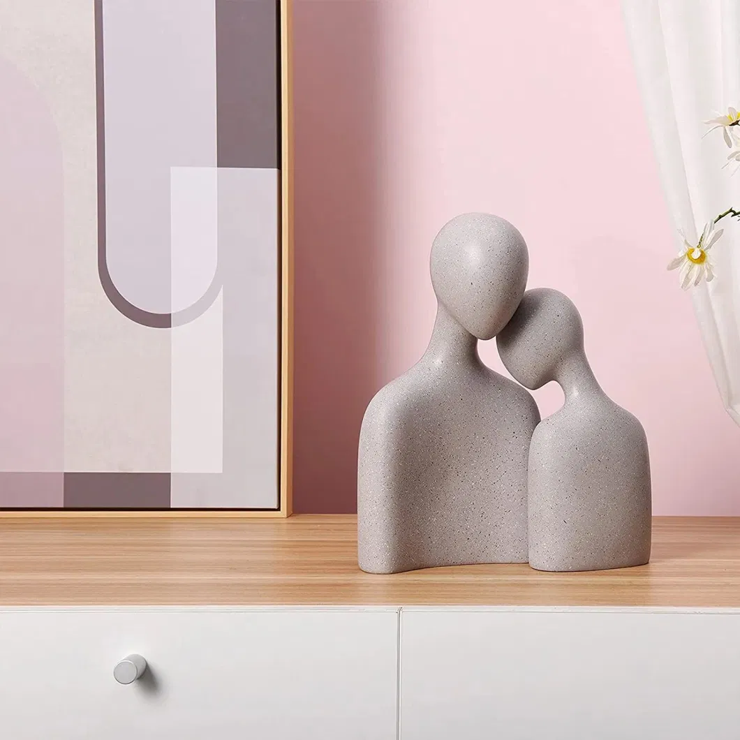 Grey Couple Figure Statue Home Decorations