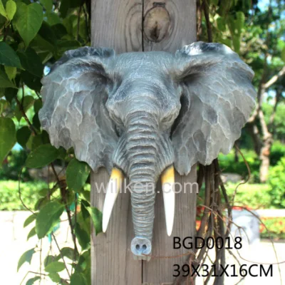 Statuetta con testa di elefante in resina per decorazioni per la casa