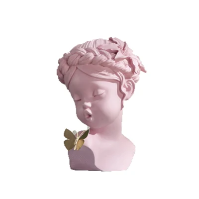 Scultura semplice moderna nordica Figura in resina creativa Statua con testa d'angelo