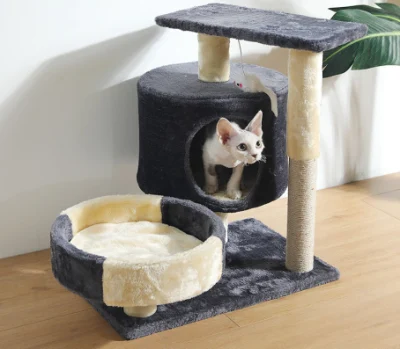 Casa sull'albero per gatti con mobili in legno di sisal in peluche personalizzato per animali domestici