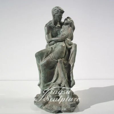 Statue in bronzo di coppia di sculture in bronzo a grandezza naturale dal design antico