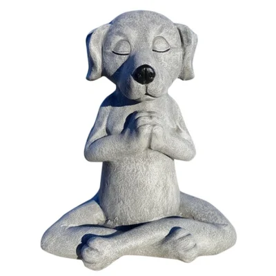 Decorazione domestica della statuetta del cane della statua dell'animale di posa divertente di yoga della resina su ordinazione