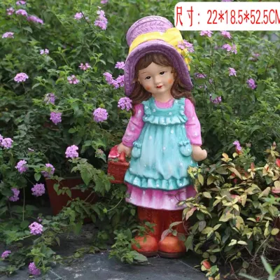 Hg26 Statue di ragazzi e ragazze con decorazione da giardino in resina da giardino in resina di vendita calda personalizzata